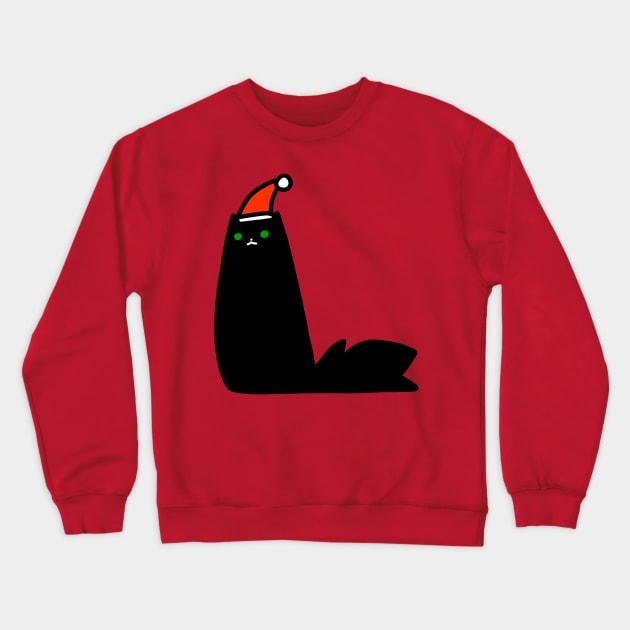 Christmas Black Cat Crewneck Sweatshirt by saradaboru